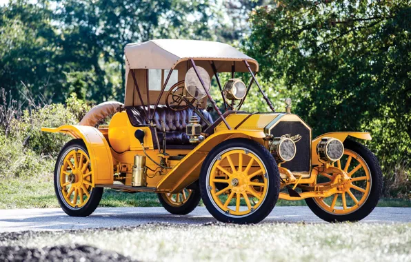 Picture Roadster, Yellow, Retro, Model, Pullman, 1910, Metallic, O