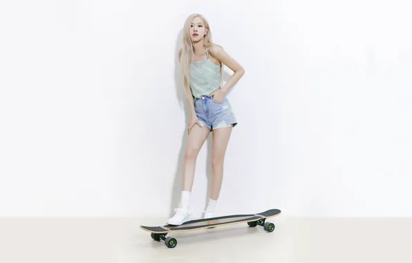 Rose, skateboard, Wallpaper for desktop, kpop, 16:9, blackpink, 3840x2160, blackpink