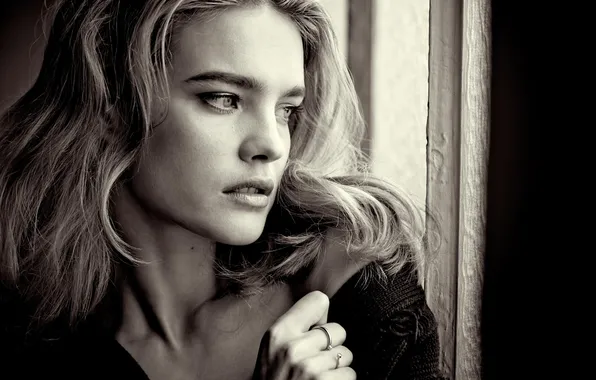 Picture photo, model, blonde, photographer, black and white, journal, Natalia Vodianova, 2015