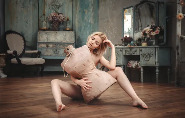 Girl, room, naked, dummy, Dmitry Rogozhkin