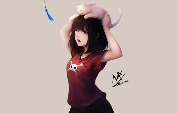 Picture cat, cat, girl