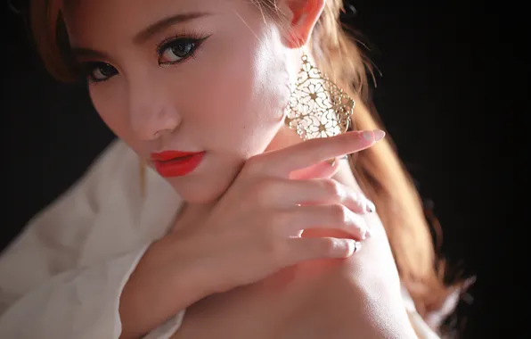 Eyes, look, face, background, makeup, lipstick, Asian, beauty