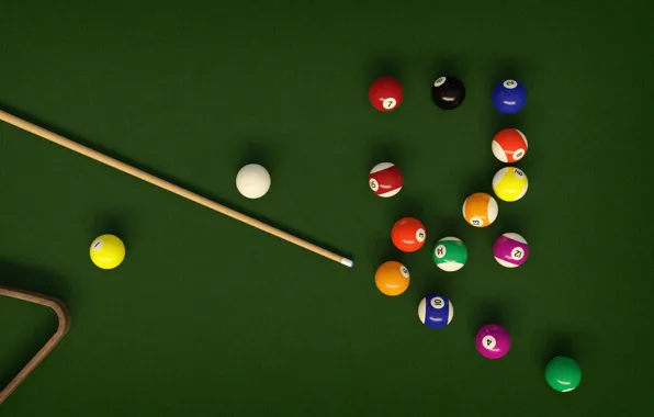 Picture table, balls, Billiards, cue, pool
