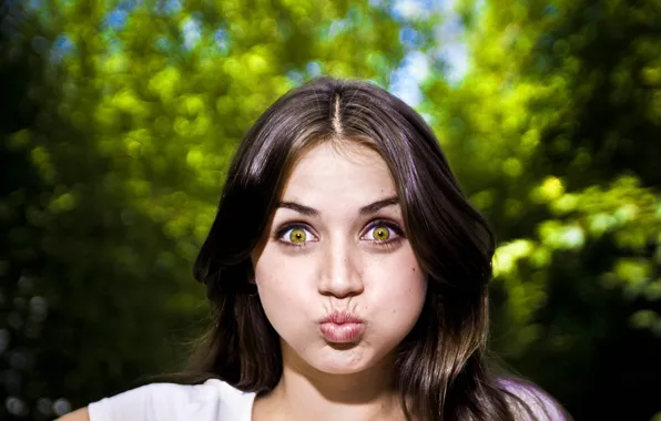 Eyes, look, sweetheart, actress, brown hair, sponge, beauty, beauty