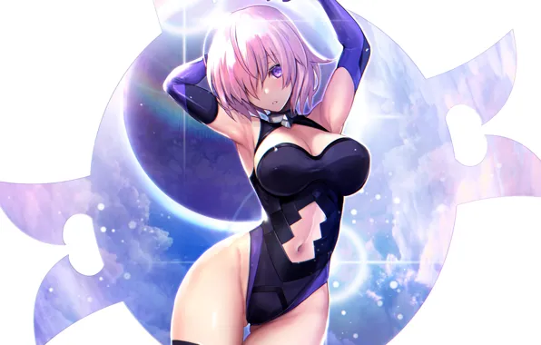 Girl, sexy, cleavage, pink hair, boobs, anime, beautiful, short hair