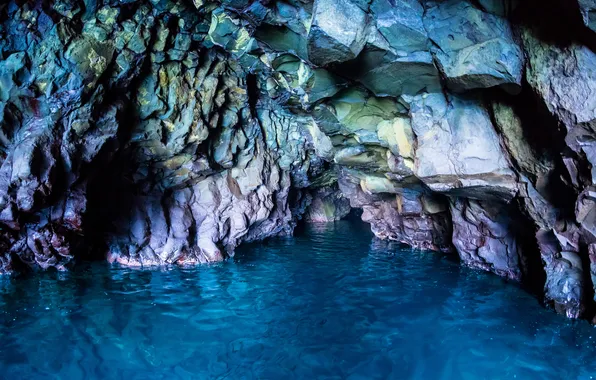 Picture sea, light, rocks, cave, the grotto
