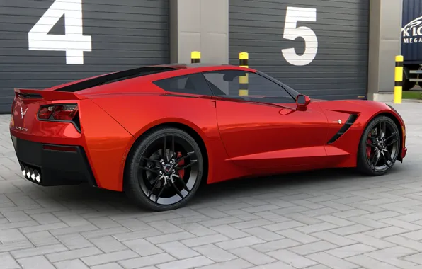 Coupe, Chevrolet, art, USA, corvette, Stingray, Sports car, General Motors