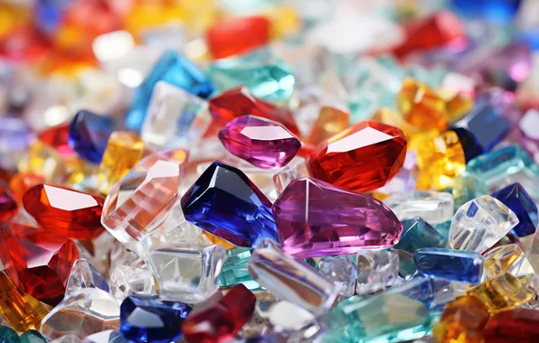 Transparency, lights, stones, Shine, texture, faces, crystals, colorful