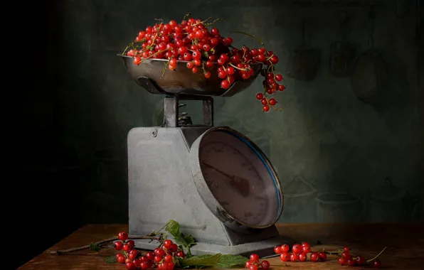 Berries, table, food, still life, red, Libra, currants, composition