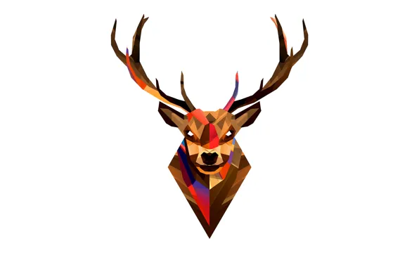 Picture animals, abstraction, graphics, color, deer, horns