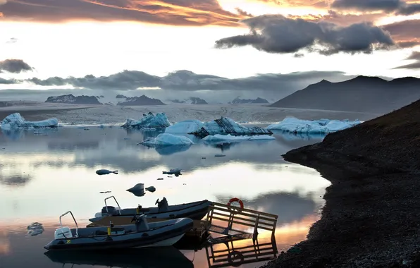 Sea, landscape, boats