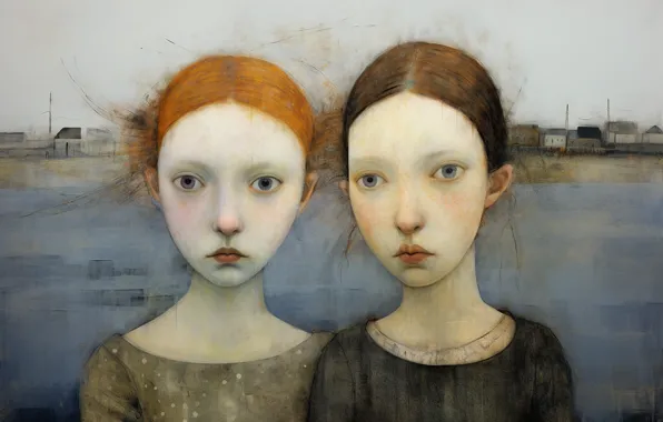 Girls, portrait, picture, Martin Sercombe