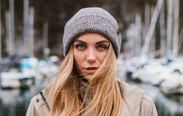 Picture look, girl, face, hat