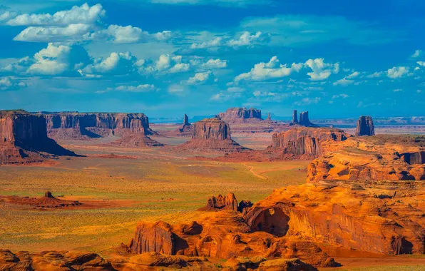 Picture Clouds, Rock, USA, Landscape, Monument Valley