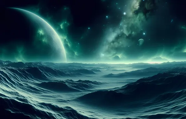 Planets, Nebulae, Space, Landscape, Farisey