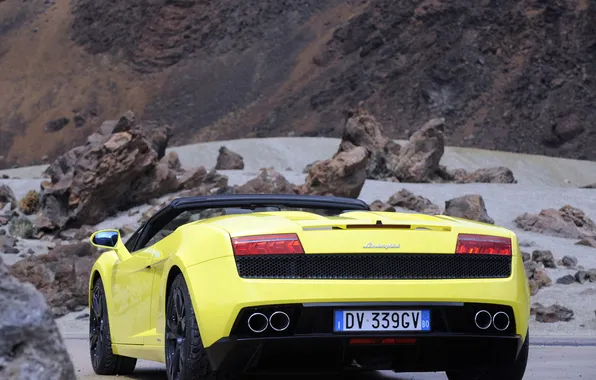 Stones, convertible, rear view, spider, Lamborghini, Gallardo, lamborghini gallardo lp560-4 spyder, лп560-4