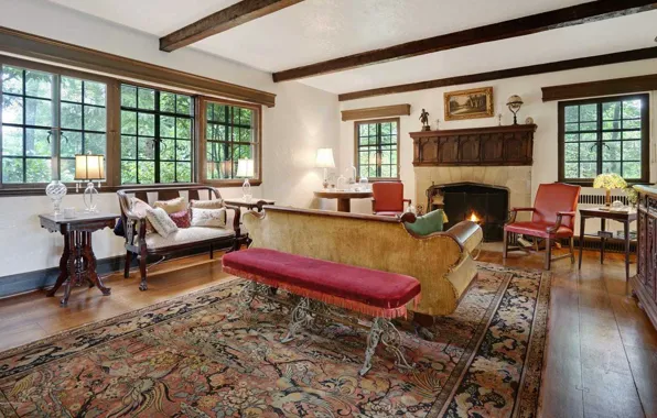 Design, interior, fireplace, living room, New Jersey, Interlaken, colonial style, Interlaken
