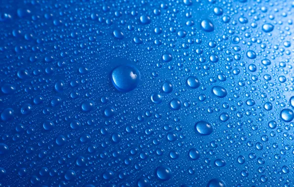 Picture water, background, blue, Drops, blue