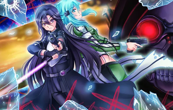 Sword, gun, pistol, game, weapon, anime, MMORPG, asian