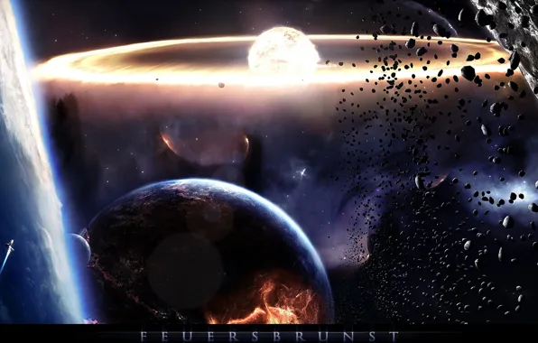 Picture space, stones, planet, disaster