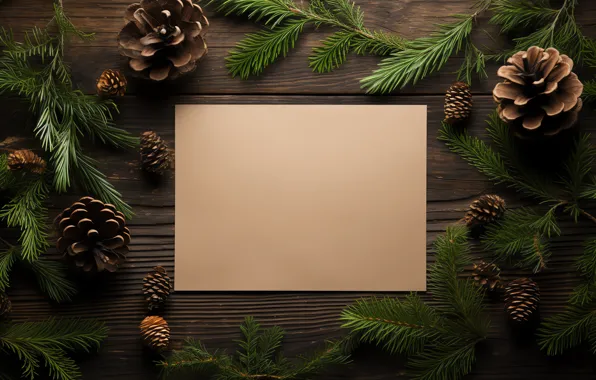 Branches, the dark background, tree, Board, frame, Christmas, New year, cardboard