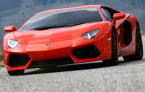 Auto, red, supercar, red, LP700-4, Lamborghini Aventador