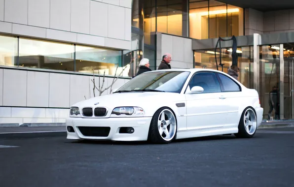 Tuning, BMW, White, drives, White, E46, stance