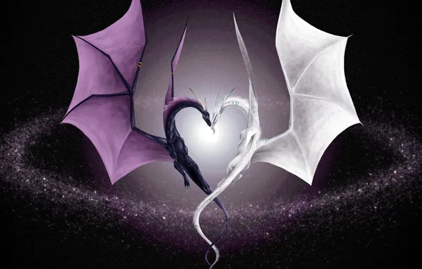 Picture love, fantasy, heart, dragons, Valentine, Dragon Lovers