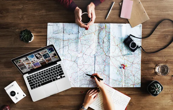 Coffee, dreams, travel, planning