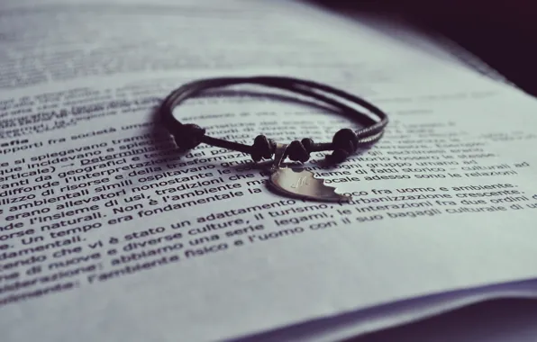 Picture text, half, book, bracelet, page, half