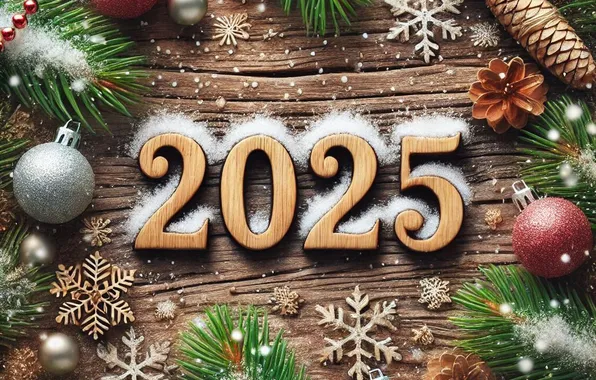 Figures, New year, date, 2025, AI art, neural network, New Year 2025