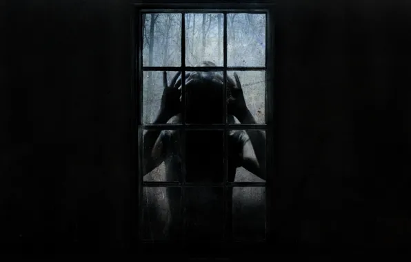 Picture fear, stranger, window, horror
