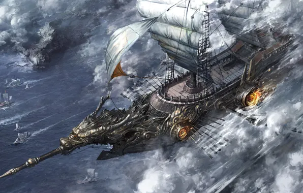 Lights, ship, sail, solo, paddle