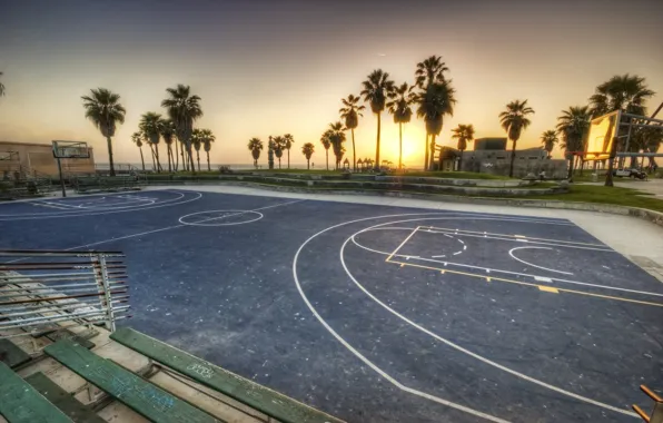 Picture sunset, california, basketball, sunset, CA, usa, los angeles, Los Angeles