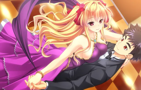 Girl, dance, Guy, Romance, baka moe heart ni ai wo komete!