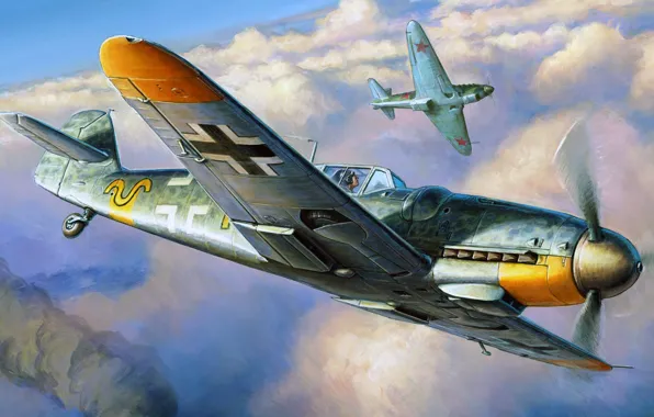 Aircraft Airplanes Fighter Messerschmitt World War Ii Luftwaffe ... Desktop  Background