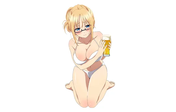 Girl, sexy, cleavage, legs, boobs, sexy girl, anime, blue eyes