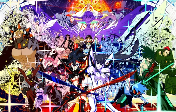 Girls, anime, art, guys, characters, Kill La Kill