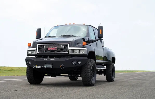 Black, front, pickup, 2007, TopKick, GMC, Ironhide, C4500