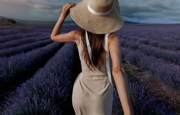 Field, summer, the sky, girl, clouds, flowers, pose, tape