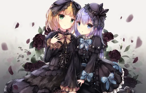 Anime, Roses, Girls, Gochuumon wa usagi desu ka?