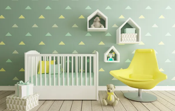 Toys, interior, cot, children's room, Interiors, Kids Room