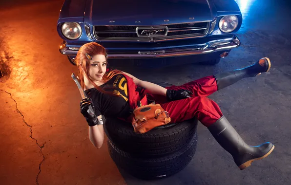 Picture model, women, cosplay, Overwatch, Brigitte, women with cars, video game girls, Mikomi Hokina