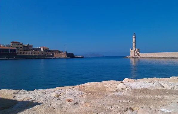 Sea, the sky, the city, lighthouse, Bay, Bay, they say