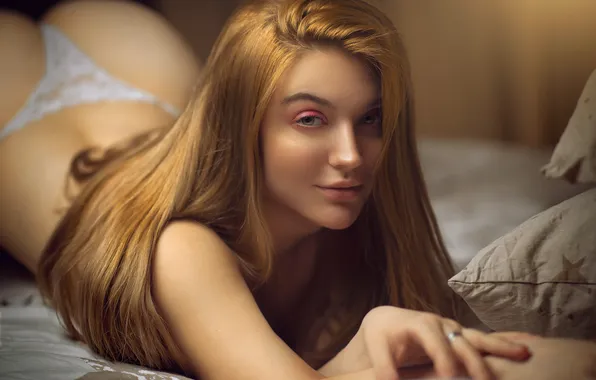 Girl, pose, blonde, lies, Luba, Stanislav Maksimov