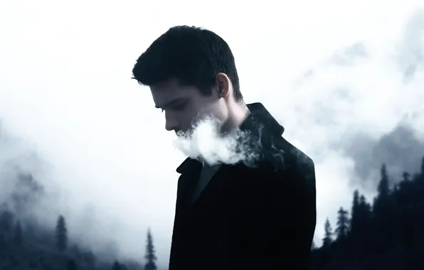 Picture clouds, smoke, guy, Atmosphere