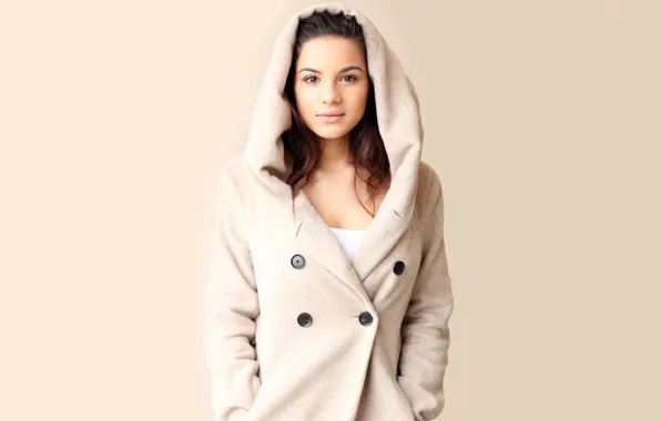 Look, brunette, coat, eyes, coat, brunette, Lacey Banghard