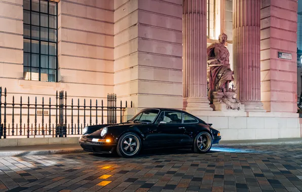 Car, 911, Porsche, black, 964, Theon Design Porsche 911