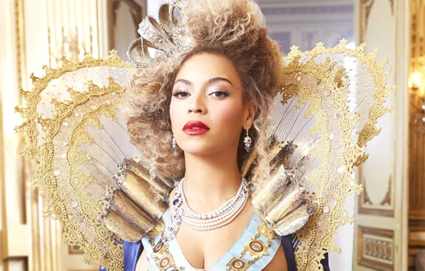 Picture decoration, crown, dress, hairstyle, singer, beyonce, lace, photoshoot