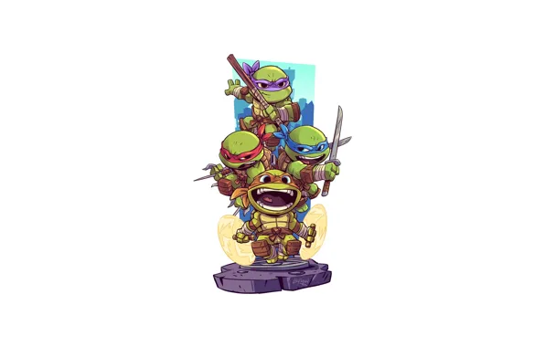 TMNT, Raphael, Leonardo, Donatello, Michelangelo, Derek Laufman